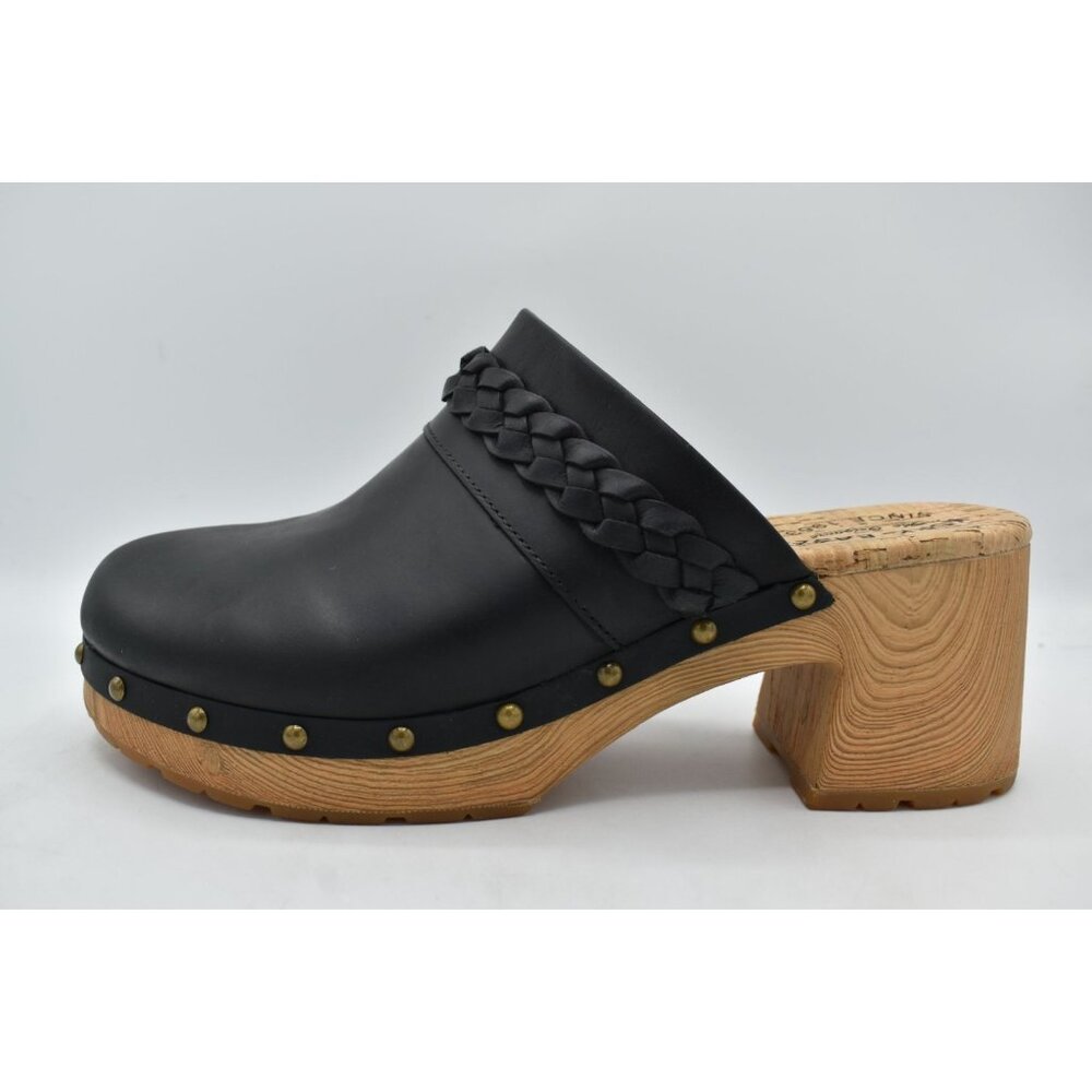 Kork‎ Ease Womens Size 11 Tilly Black Full Grain Leather Slip On Clogs Shoes - Picture 7 of 14